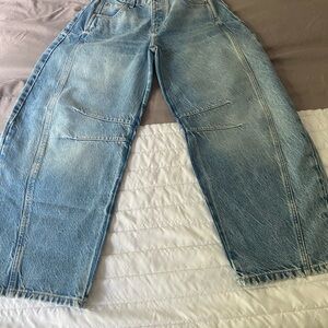 We The Free Blue Relaxed Jeans with Vintage Wear